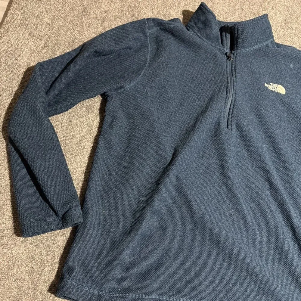 The North Face 1/4 Zip Fleece Pullover Jacket Mens Extra Large Blue Polyester